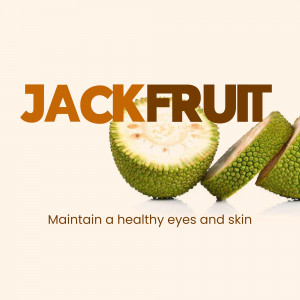 Image of jackfruit with text promoting healthy eyes and skin
