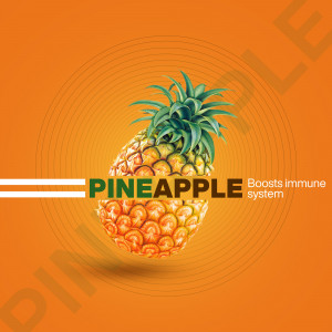 Pineapple: Boosts Immune System Business Poster For LinkedIn