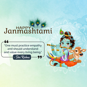 Happy Janmashtami Banner For Threads