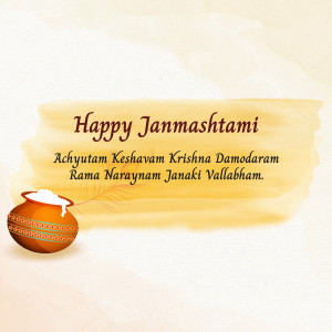 Happy Janmashtami Greeting Image For Threads