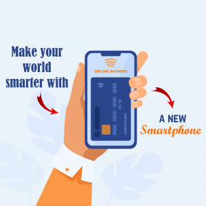 Mobile Payment Illustration Social Media Post For WhatsApp