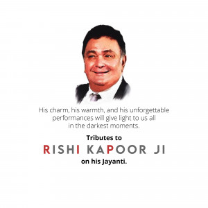 Rishi Kapoor Tribute Creative Design For Instagram