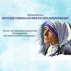 Mother Teresa Death Anniversary Remembrance Banner For Facebook