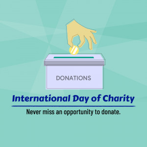 International Day Of Charity - Donate Now Business Poster For Facebook