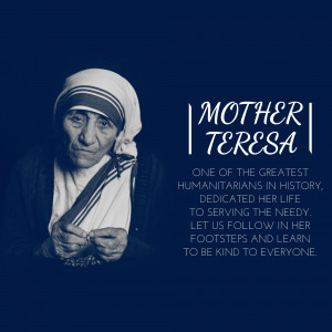 Mother Teresa - A Life Of Service Social Media Post For Facebook