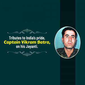 Captain Vikram Batra Jayanti Banner For Telegram
