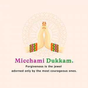 Micchami Dukkam Forgiveness Greeting Banner For WhatsApp