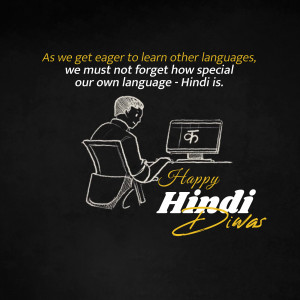Happy Hindi Diwas Flyer For Twitter