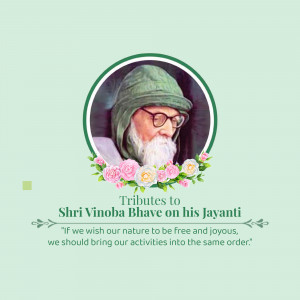 Vinoba Bhave Jayanti Tribute Branding Post For Facebook