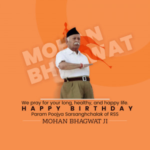 Mohan Bhagwat Birthday Wishes Marketing Image For Facebook