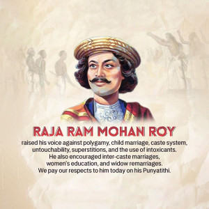 Raja Ram Mohan Roy - Social Reformer Promotional Banner For Pinterest