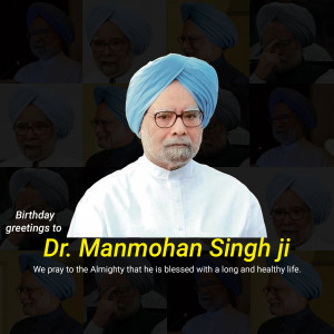 Dr. Manmohan Singh Birthday Greetings Graphic For Telegram