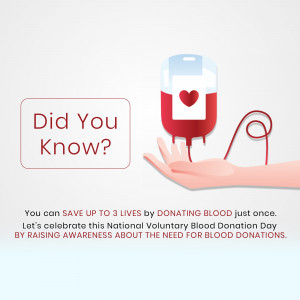 National Voluntary Blood Donation Day Awareness Business Poster For WhatsApp
