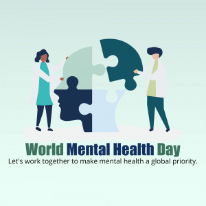 World Mental Health Day Illustration Flyer For Telegram