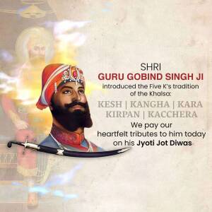 Guru Gobind Singh Ji Jyoti Jot Diwas Branding Post For Facebook