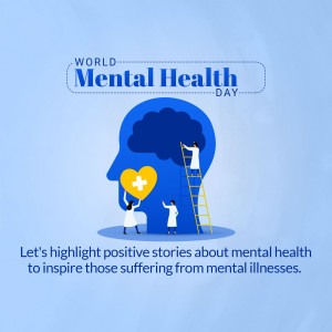World Mental Health Day Illustration Template For Telegram