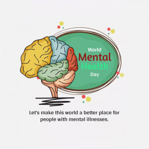 World Mental Health Day Illustration Branding Post For Instagram