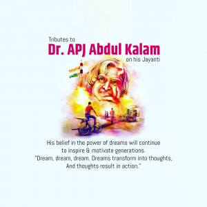Tributes To Dr. APJ Abdul Kalam Branding Post For Facebook
