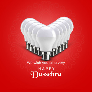 Happy Dussehra With LED Lights Flyer For X