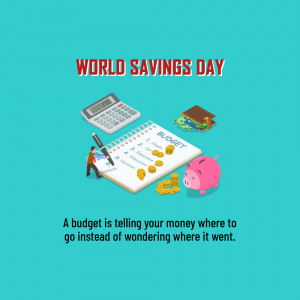 World Savings Day - Budgeting And Financial Planning Flyer For Pinterest