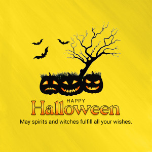 Happy Halloween Illustration Banner For Pinterest