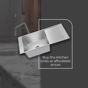 Stainless steel kitchen sink with a modern design