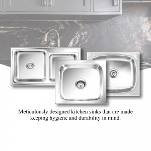 Stainless steel kitchen sinks in various sizes