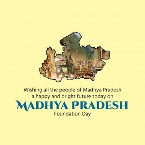 Madhya Pradesh Foundation Day Wishes Creative Design For Threads