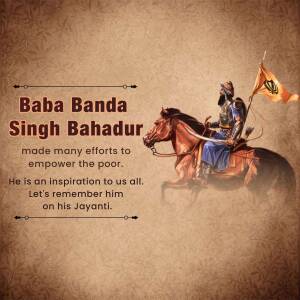 Baba Banda Singh Bahadur Jayanti Template For Facebook