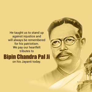 Bipin Chandra Pal Jayanti Poster For WhatsApp