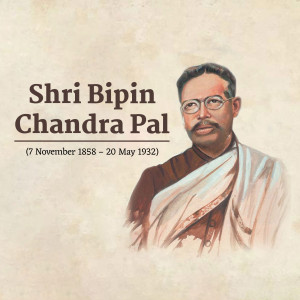 Shri Bipin Chandra Pal Portrait Creative Design For LinkedIn