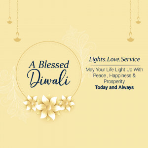 Diwali greeting card with floral design and festive message