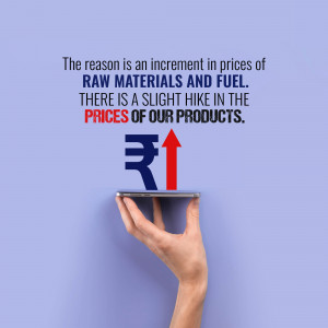 Image depicting a price increase due to rising raw material and fuel costs.