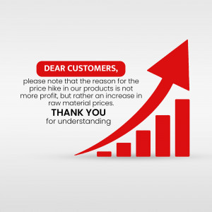 Image displaying a price increase notification with an upward trending graph.