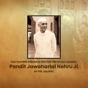 Jawaharlal Nehru Jayanti Tribute Artwork For Facebook