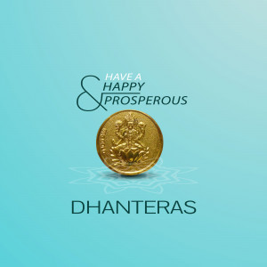 Gold coin with Lakshmi image for Dhanteras festival