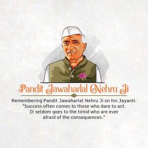 Pandit Jawaharlal Nehru Jayanti Marketing Image For Telegram