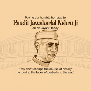 Pandit Jawaharlal Nehru Jayanti Creative Design For LinkedIn