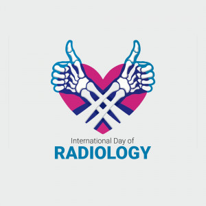 International Day Of Radiology - Skeletal Hands And Heart Promotional Banner For Twitter