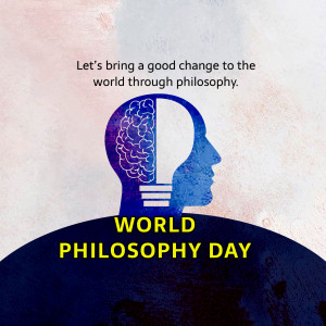 World Philosophy Day - Brain & Bulb Template For LinkedIn