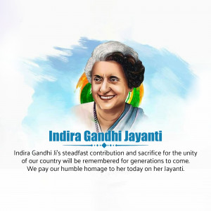Indira Gandhi Jayanti Flyer For Pinterest