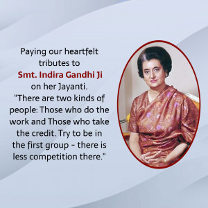 Indira Gandhi Jayanti Tribute Branding Post For LinkedIn