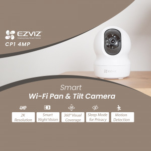 EZVIZ CP1 4MP Wi-Fi Camera on a wooden surface