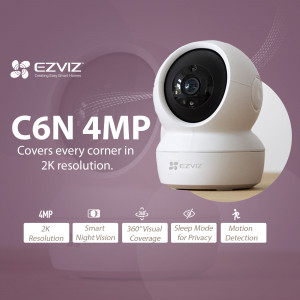 EZVIZ C6N 4MP indoor security camera with pan and tilt functionality