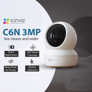 EZVIZ C6N 3MP indoor security camera with pan and tilt features