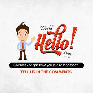 World Hello Day Greeting Promotional Banner For WhatsApp