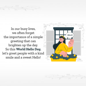 World Hello Day Greeting Post For Twitter