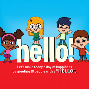 Hello! A Day Of Happiness Template For Pinterest