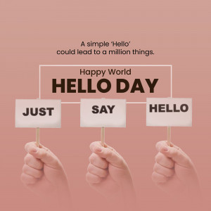 Happy World Hello Day Banner For X