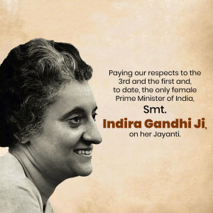 Indira Gandhi Jayanti Image For X